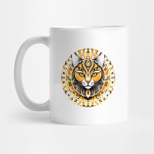 Yellow Cat Mandala Tiger God Mug